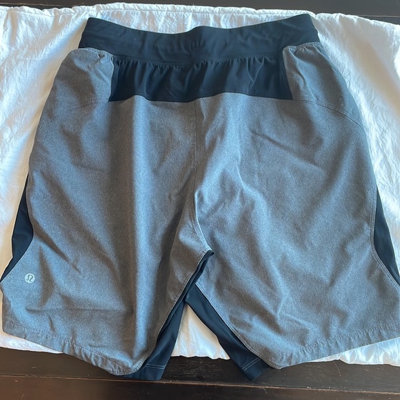 Lululemon men’s gray and black shorts with liner - Picture 2 of 4